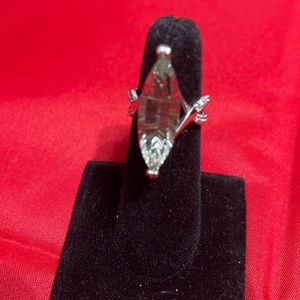Prasiolite in Rodium plated plated Sterling silver